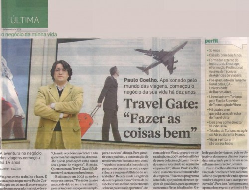 TRAVEL GATE “Fazer as coisas bem” – Jornal Diário de Noticias de 01  Fevereiro de 2008